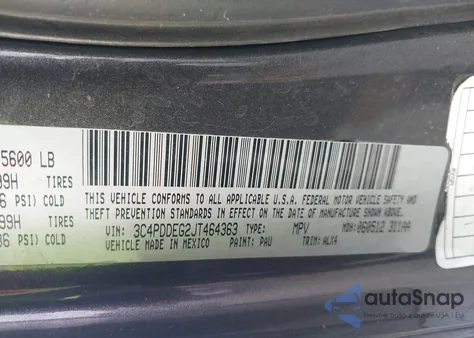 2018 Dodge Journey Gt Awd from USA, damaged, VIN 3C4PDDEG2JT464363